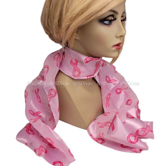 PINK BREAST CANCER Or SURVIVOR AWARENESS SYMBOLIC SCARF- NWOT - Picture 1 of 5